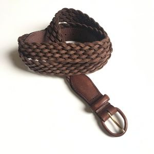 DOCKERS Braided Brown Suede Leather Belt 38